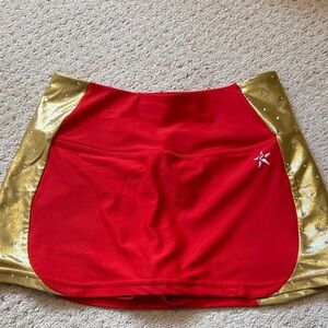 Rebel Athletic Red and Gold Women's Skirt